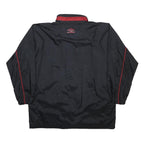 UMBRO Mens Black & Red Classic Nylon Zip Jacket S Sportswear Logo Tracksuit