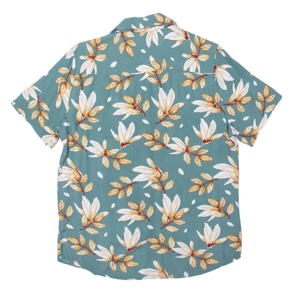 FRILIVIN Mens Shirt Green Viscose Floral S