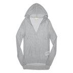 MICHAEL KORS Womens Grey Mesh Hoodie S Lightweight Pullover Hooded Top