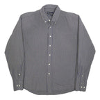 DACKS Mens Blue Check Shirt L Button Down Collar Long Sleeve Casual Dress