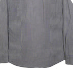 DACKS Mens Blue Check Shirt L Button Down Collar Long Sleeve Casual Dress