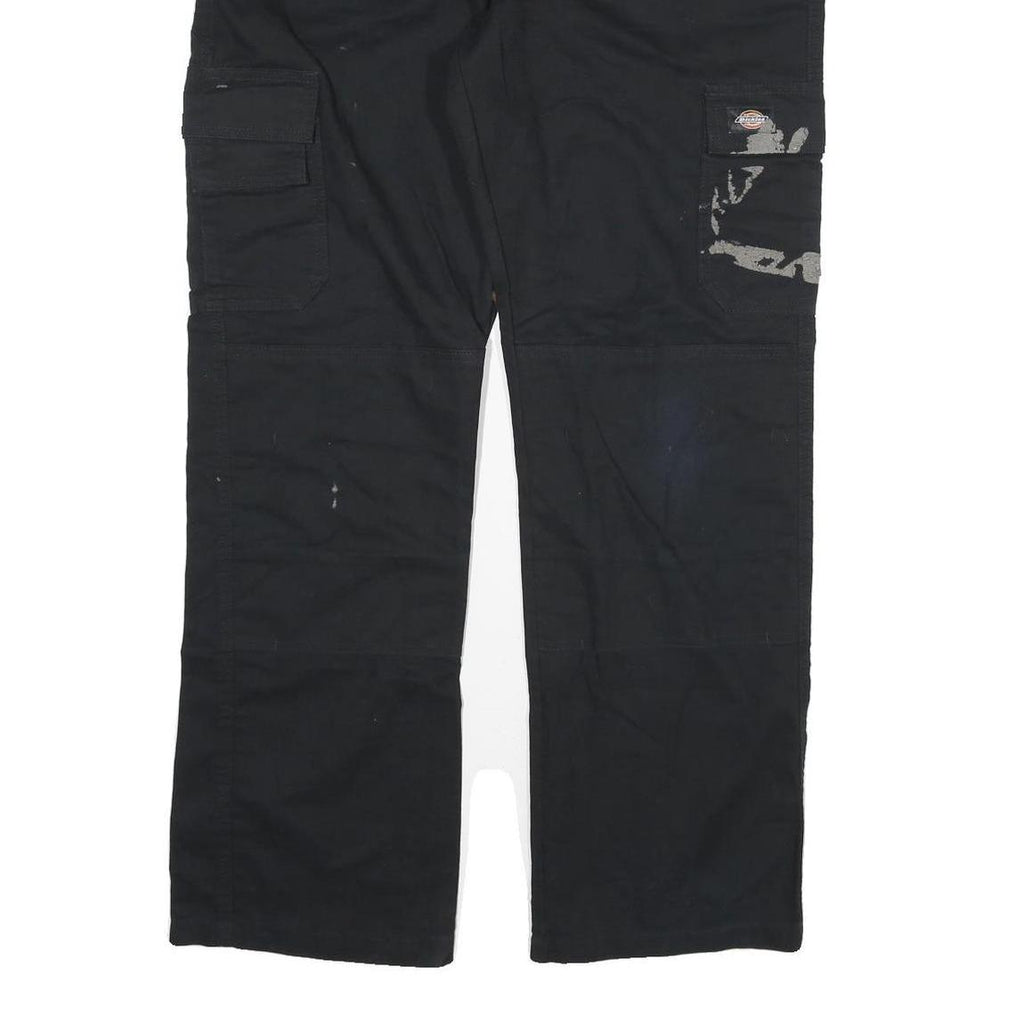 DICKIES Mens Black Regular Fit Cargo Trousers W36 L32 Workwear Utility Zip