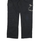 DICKIES Mens Black Regular Fit Cargo Trousers W36 L32 Workwear Utility Zip