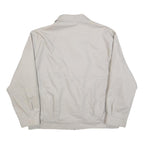 Mens White Cotton Blend Jacket L Plain Zip Closure Casual Lightweight Outdoor