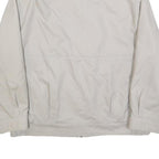 Mens White Cotton Blend Jacket L Plain Zip Closure Casual Lightweight Outdoor