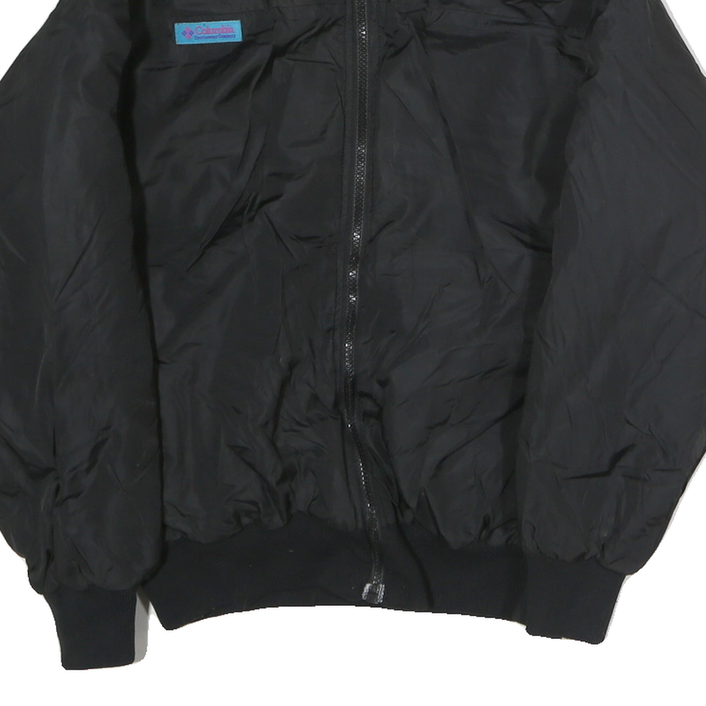 COLUMBIA Womens Black & Purple Reversible Jacket S Polyester Blend Zip Outdoor