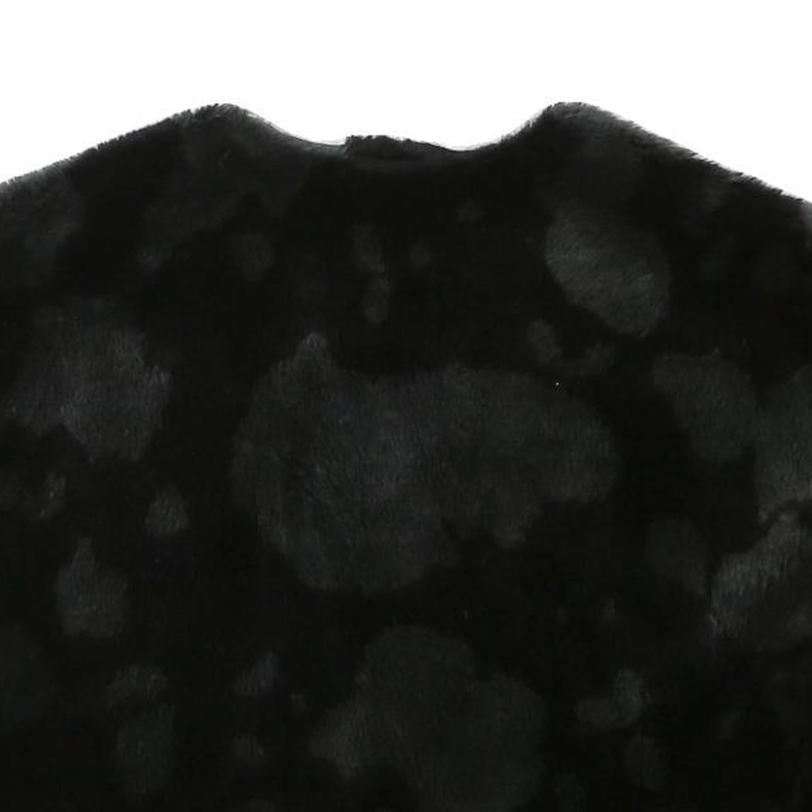 Womens Black Faux Fur Sleeveless Jacket S Polyester Blend Plush Warm Layer