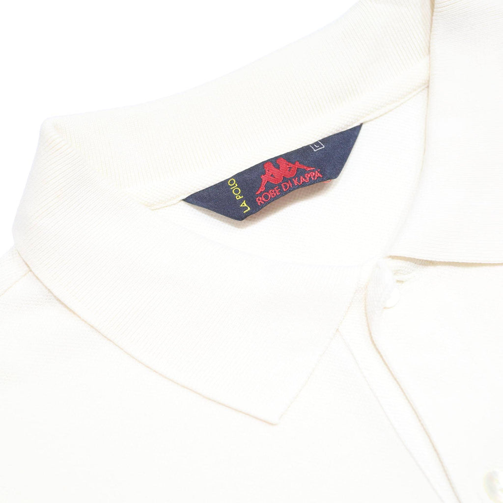 KAPPA Mens White Cotton Short Sleeve Polo Shirt L Classic Logo Casual Fashion