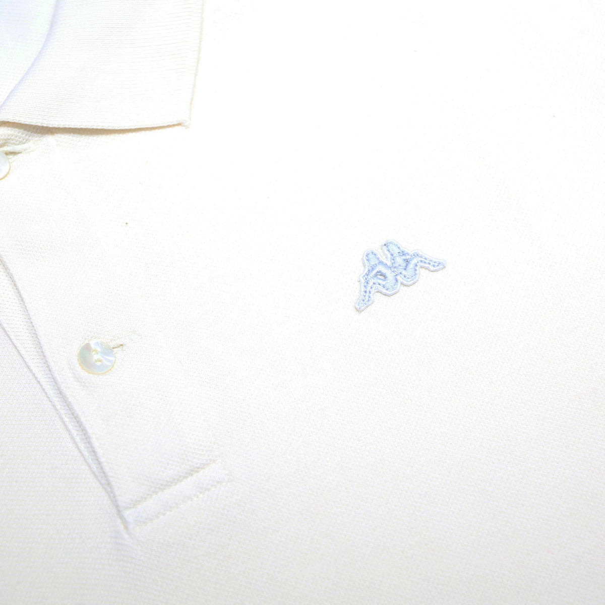 KAPPA Mens White Cotton Short Sleeve Polo Shirt L Classic Logo Casual Fashion