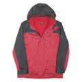 COTTON TRADERS Mens Red & Black Outdoor Jacket M Polyester Blend Zip Hooded
