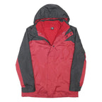 COTTON TRADERS Mens Red & Black Outdoor Jacket M Polyester Blend Zip Hooded