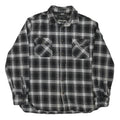 JACHS Mens Black & Grey Plaid Cotton Blend Shirt L Button Front Casual