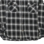 JACHS Mens Black & Grey Plaid Cotton Blend Shirt L Button Front Casual