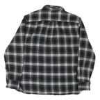 JACHS Mens Black & Grey Plaid Cotton Blend Shirt L Button Front Casual