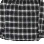JACHS Mens Black & Grey Plaid Cotton Blend Shirt L Button Front Casual