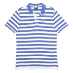 NIKE Mens Blue & White Striped Short Sleeve Polo Shirt M Cotton Casual Style
