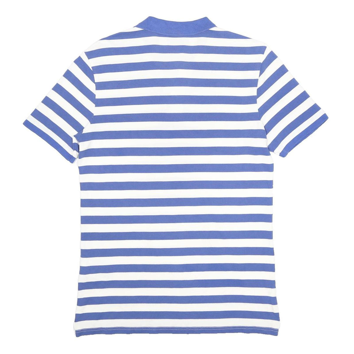NIKE Mens Blue & White Striped Short Sleeve Polo Shirt M Cotton Casual Style