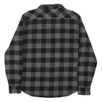 LEVI'S Mens Black & Grey Check Shirt L Cotton Blend Casual Button Down Long