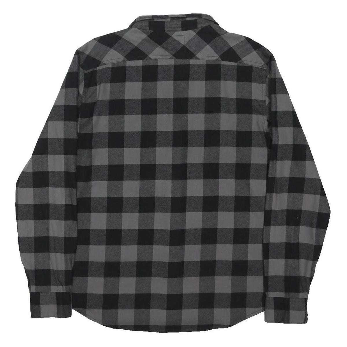 LEVI'S Mens Black & Grey Check Shirt L Cotton Blend Casual Button Down Long