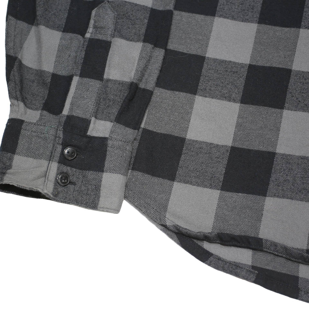 LEVI'S Mens Black & Grey Check Shirt L Cotton Blend Casual Button Down Long