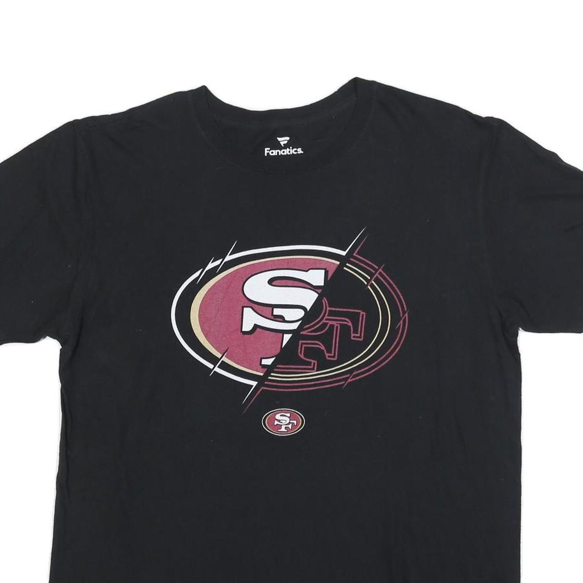 FANATICS Mens Black San Francisco 49ers Graphic T-Shirt L Short Sleeve Crew Neck