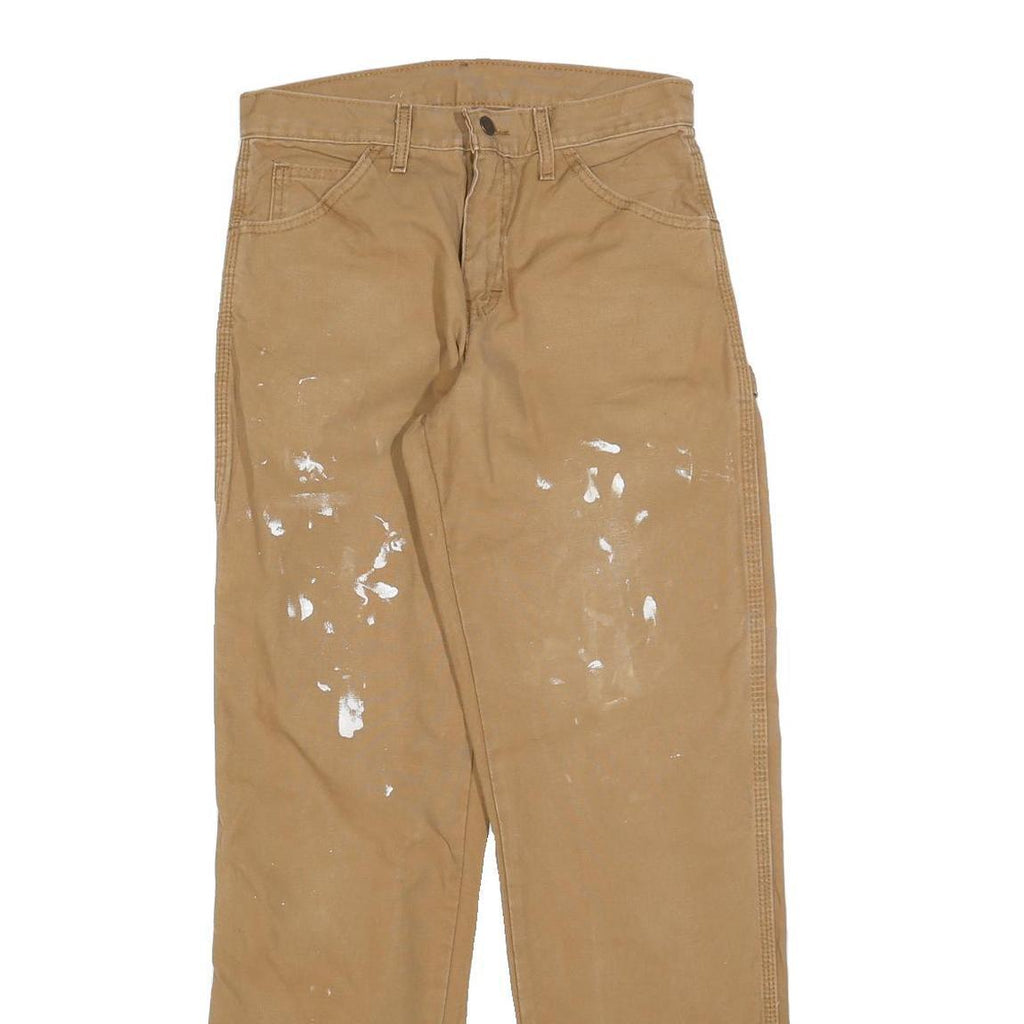 DICKIES Mens Jeans Beige Relaxed Straight Cotton W28 L32 Workwear Zip Pockets