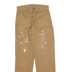 DICKIES Mens Jeans Beige Relaxed Straight Cotton W28 L32 Workwear Zip Pockets