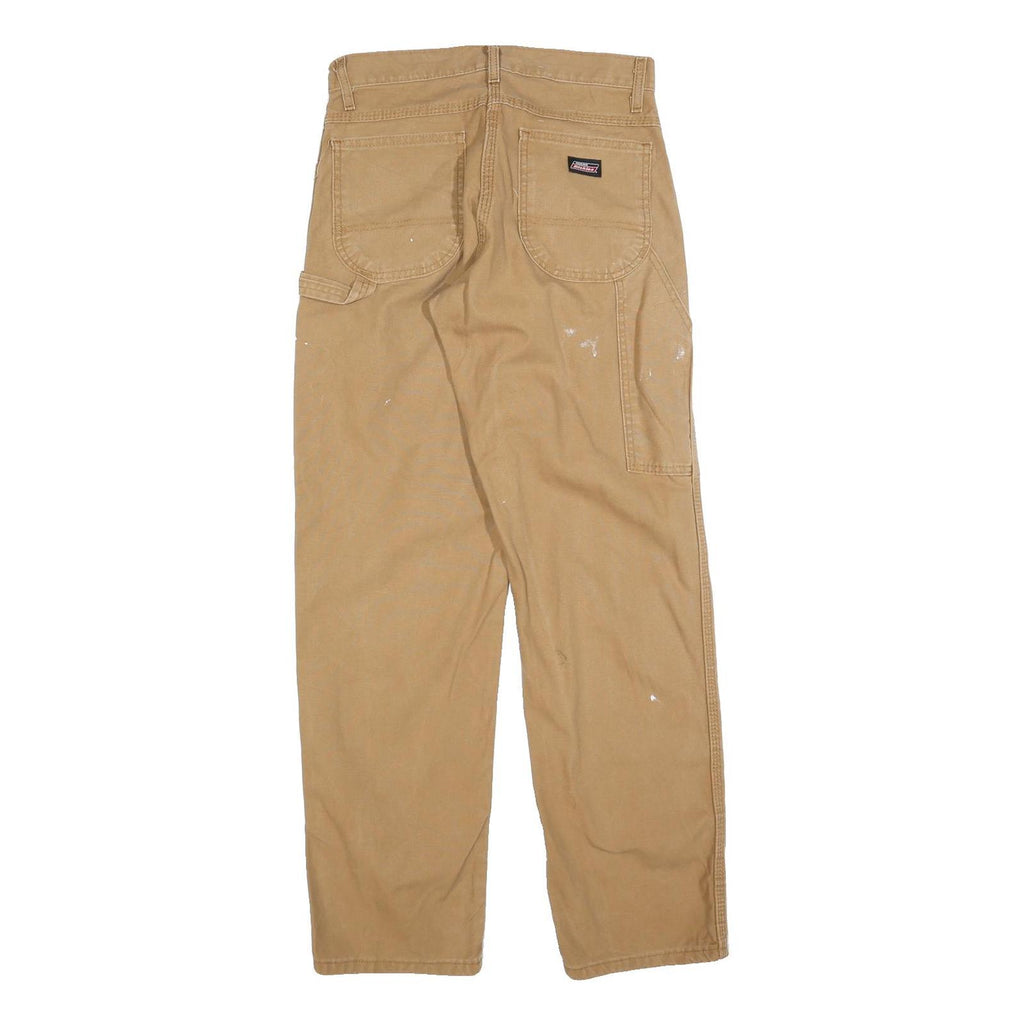 DICKIES Mens Jeans Beige Relaxed Straight Cotton W28 L32 Workwear Zip Pockets