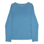 TOMMY HILFIGER Mens Blue Long Sleeve Crew Neck T-Shirt S Hilfiger Print Cotton