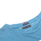 TOMMY HILFIGER Mens Blue Long Sleeve Crew Neck T-Shirt S Hilfiger Print Cotton