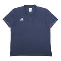 ADIDAS Mens Blue & Orange Short Sleeve Plain 2XL Polo Shirt Cotton Blend