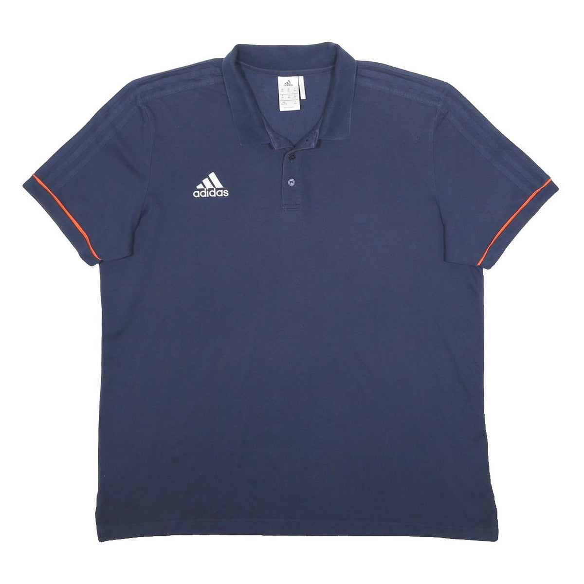 ADIDAS Mens Blue & Orange Short Sleeve Plain 2XL Polo Shirt Cotton Blend