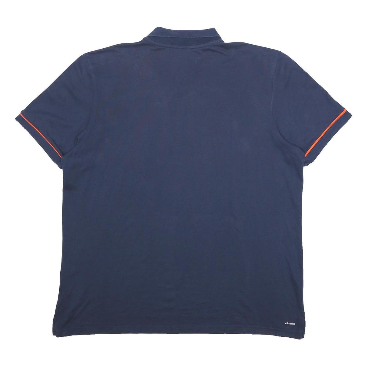 ADIDAS Mens Blue & Orange Short Sleeve Plain 2XL Polo Shirt Cotton Blend