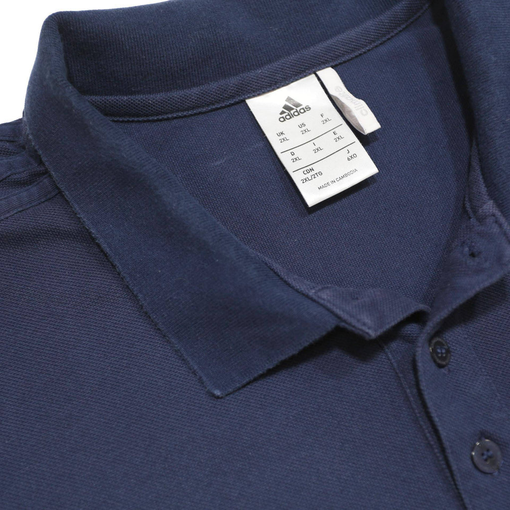 ADIDAS Mens Blue & Orange Short Sleeve Plain 2XL Polo Shirt Cotton Blend