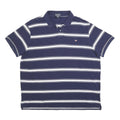 POLO RALPH LAUREN Mens Blue & White Striped Short Sleeve Polo Shirt 2XL Cotton