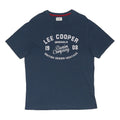 LEE COOPER Mens Blue Graphic T-Shirt L Short Sleeve Crew Neck Cotton Blend