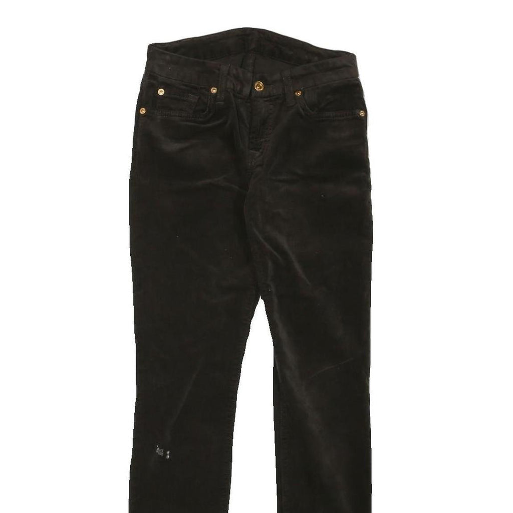 7 FOR ALL MANKIND Womens Black Cotton Blend Regular Skinny Trousers W26 L29