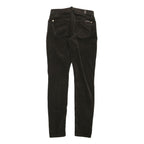 7 FOR ALL MANKIND Womens Black Cotton Blend Regular Skinny Trousers W26 L29