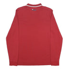 FILA Mens Red Long Sleeve Plain Polo Shirt M Classic Cotton Blend