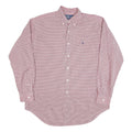 RALPH LAUREN Mens Red & White Check Shirt M Classic Cotton Blend Button-Down