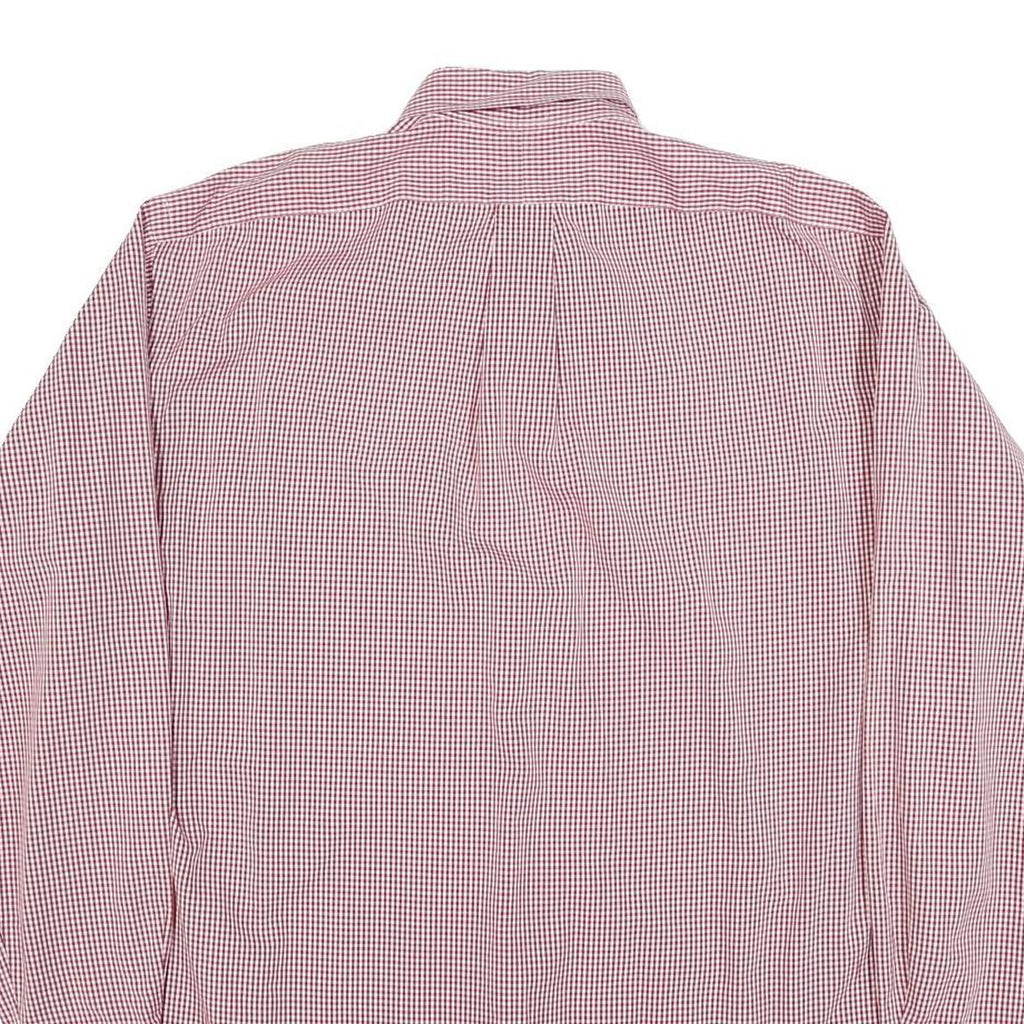 RALPH LAUREN Mens Red & White Check Shirt M Classic Cotton Blend Button-Down