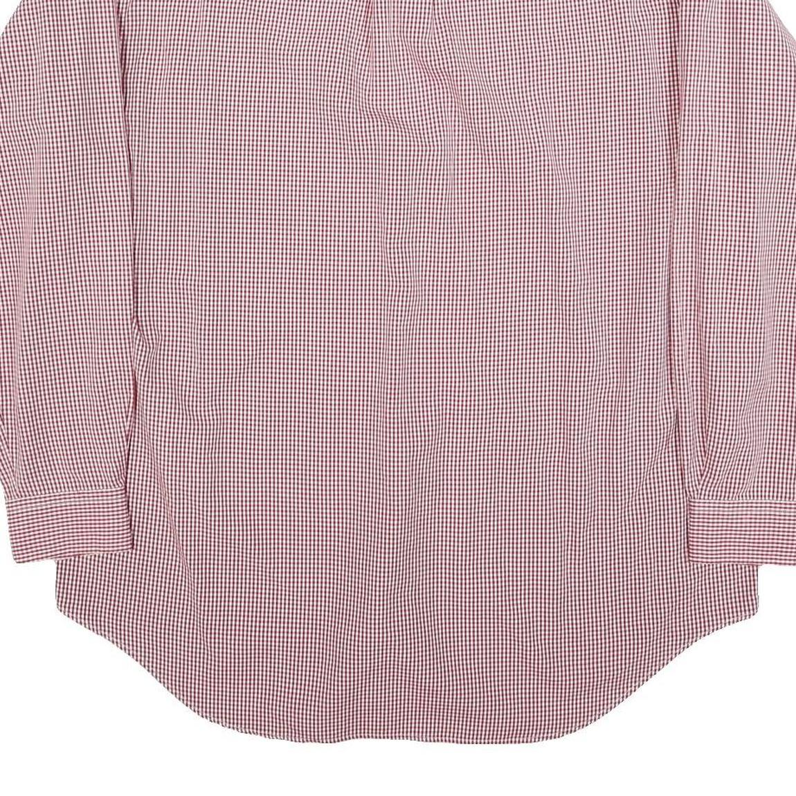 RALPH LAUREN Mens Red & White Check Shirt M Classic Cotton Blend Button-Down