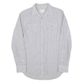 DIESEL Mens Shirt Grey Striped Long Sleeve S