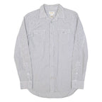 DIESEL Mens Shirt Grey Striped Long Sleeve S