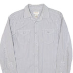 DIESEL Mens Shirt Grey Striped Long Sleeve S