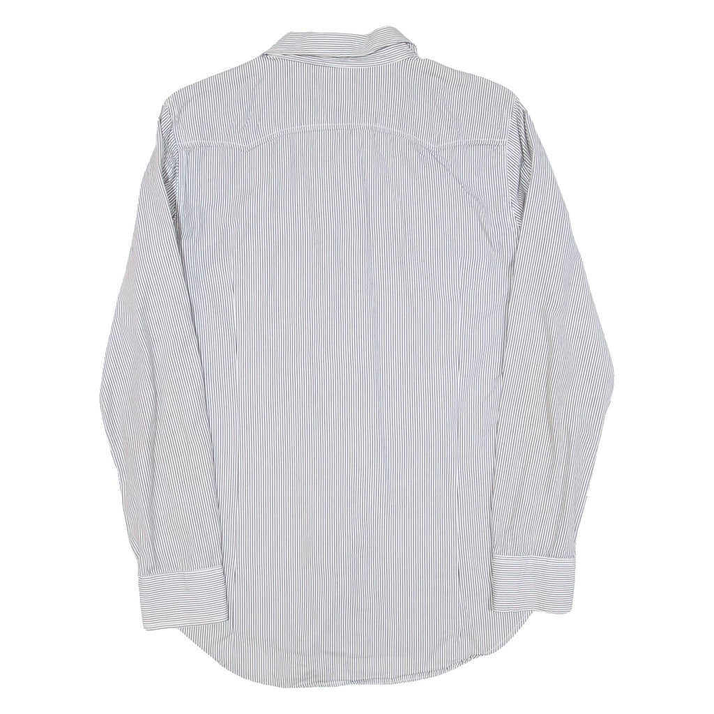 DIESEL Mens Shirt Grey Striped Long Sleeve S