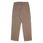 DICKIES Mens Cotton Brown Relaxed Straight Trousers W34 L32 Workwear Casual