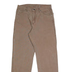 DICKIES Mens Cotton Brown Relaxed Straight Trousers W34 L32 Workwear Casual