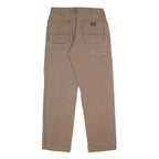 DICKIES Mens Cotton Brown Relaxed Straight Trousers W34 L32 Workwear Casual