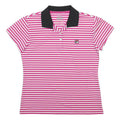 FILA Womens Pink & White Striped Short Sleeve Polo Shirt UK 10 Classic Casual